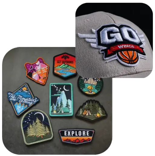 multiple shaped logo patches