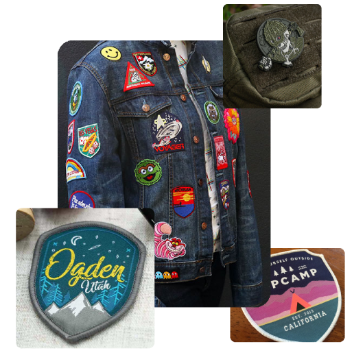 Various patches on a denim and gear New York City